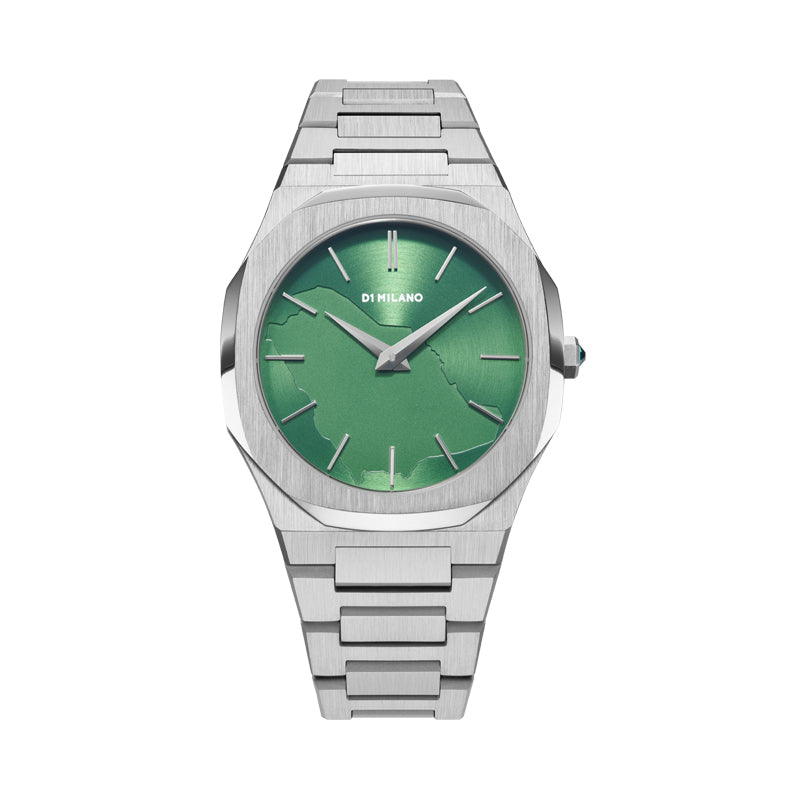 ساعة دي وان ميلانو الرجالية بحركة كوارتز ولون مينا أخضر - ML-0166 (LTD.KSA-2020)