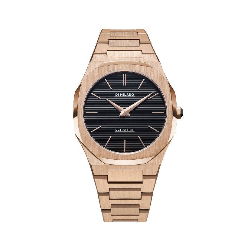 ساعة دي وان ميلانو الرجالية بحركة كوارتز ولون مينا أسود - ML-0208