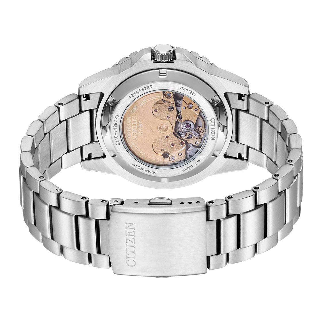 ساعة سيتيزن الرجالية بحركة أوتوماتيكية ولون مينا أصفر - CITC-0045