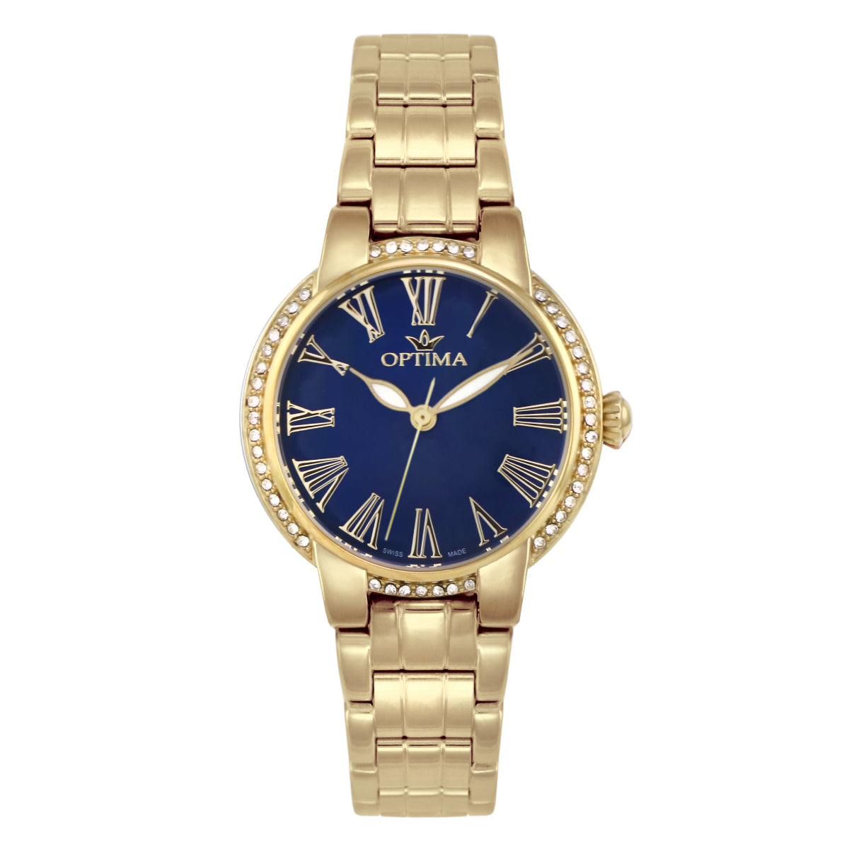 ساعة أوبتيما النسائية السويسرية بحركة كوارتز ولون مينا أزرق - OPT-0025