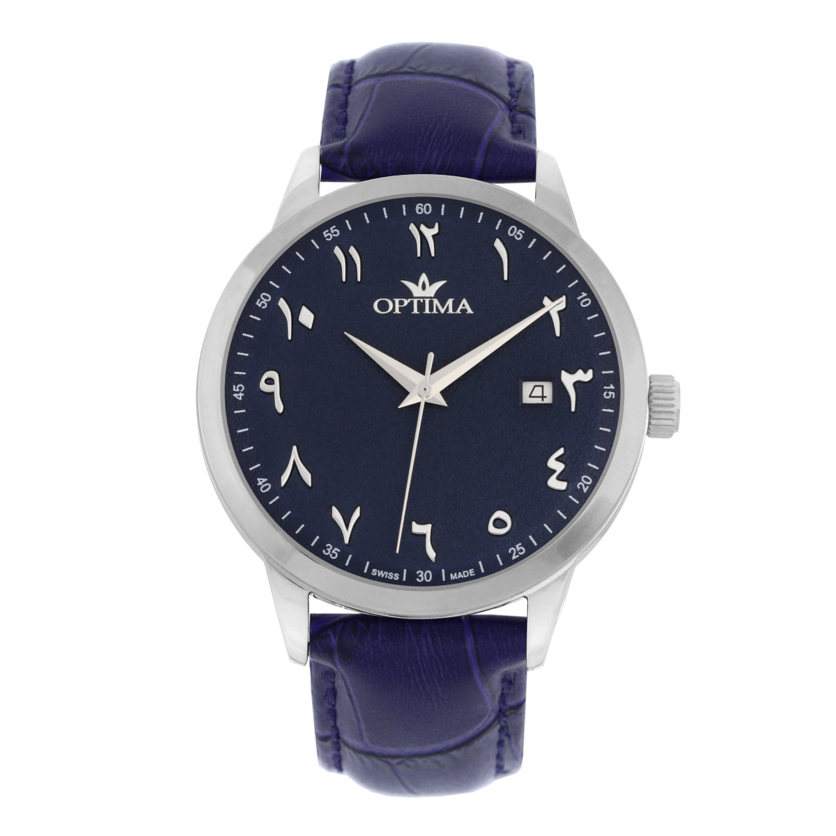 ساعة أوبتيما الرجالية السويسرية بحركة كوارتز ولون مينا أزرق - OPT-0052