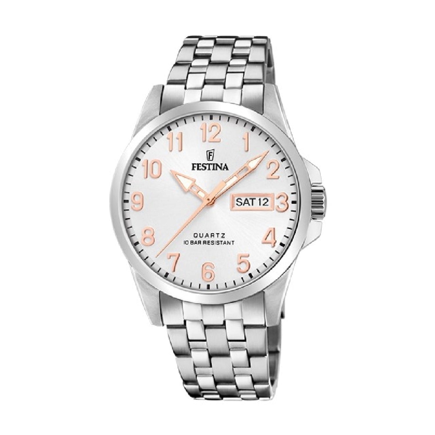 ساعة فيستينا الرجالية بحركة كوارتز ولون مينا فضي - f20357/a