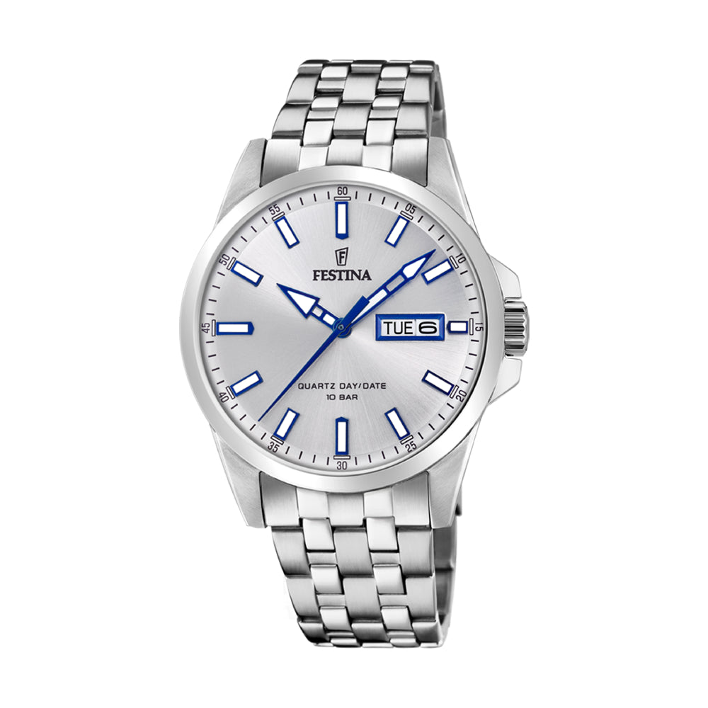 F20357/1 Men\'s watch, - movement, quartz dial silver