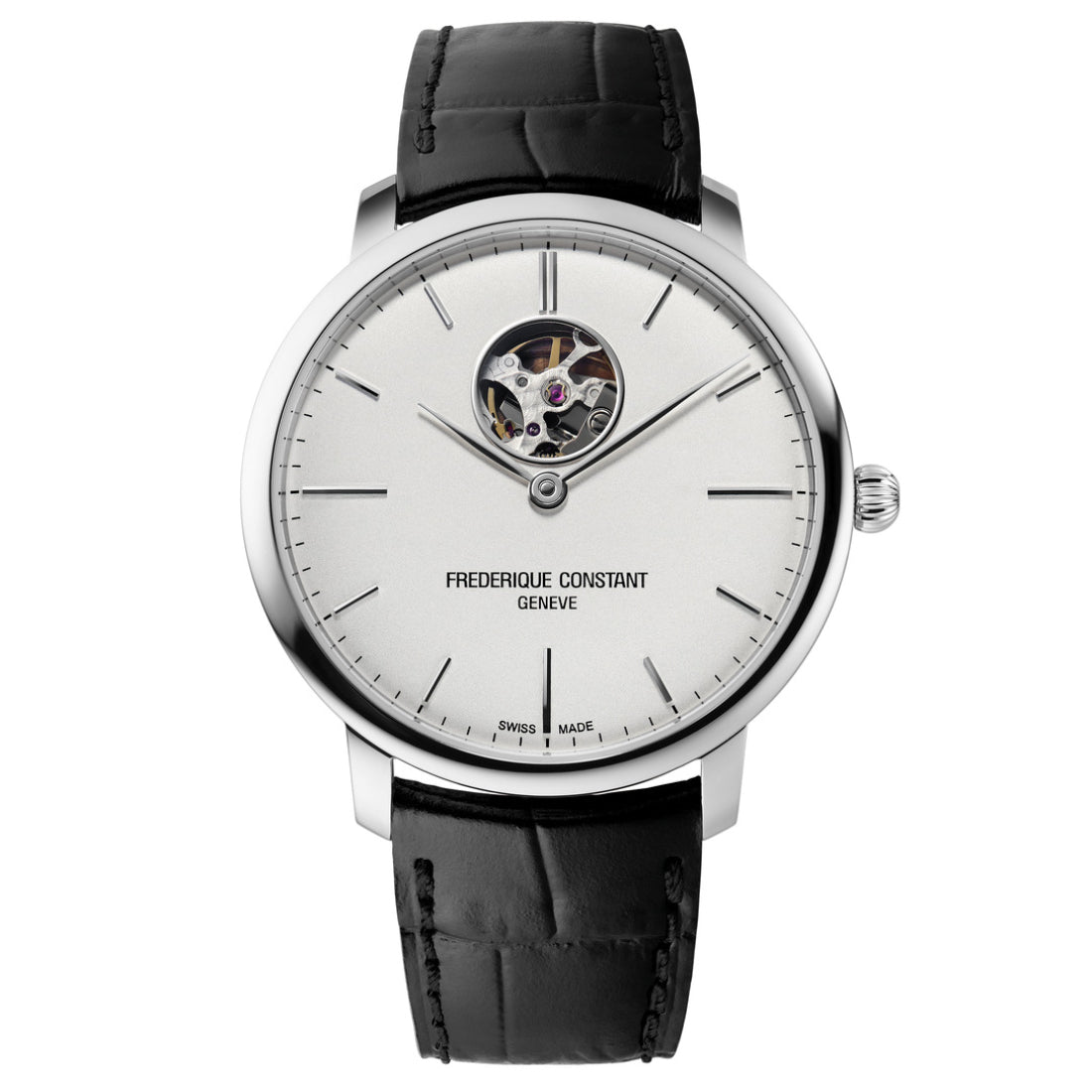 ساعة فريدريك كونستانت الرجالية بحركة أوتوماتيكية ولون مينا أبيض - FC-0044