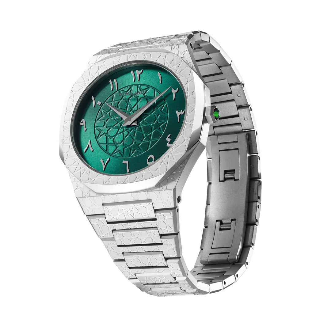 ساعة دي وان ميلانو الرجالية بحركة كوارتز ولون مينا أخضر - ML-0263(KHALEEJI LTD)