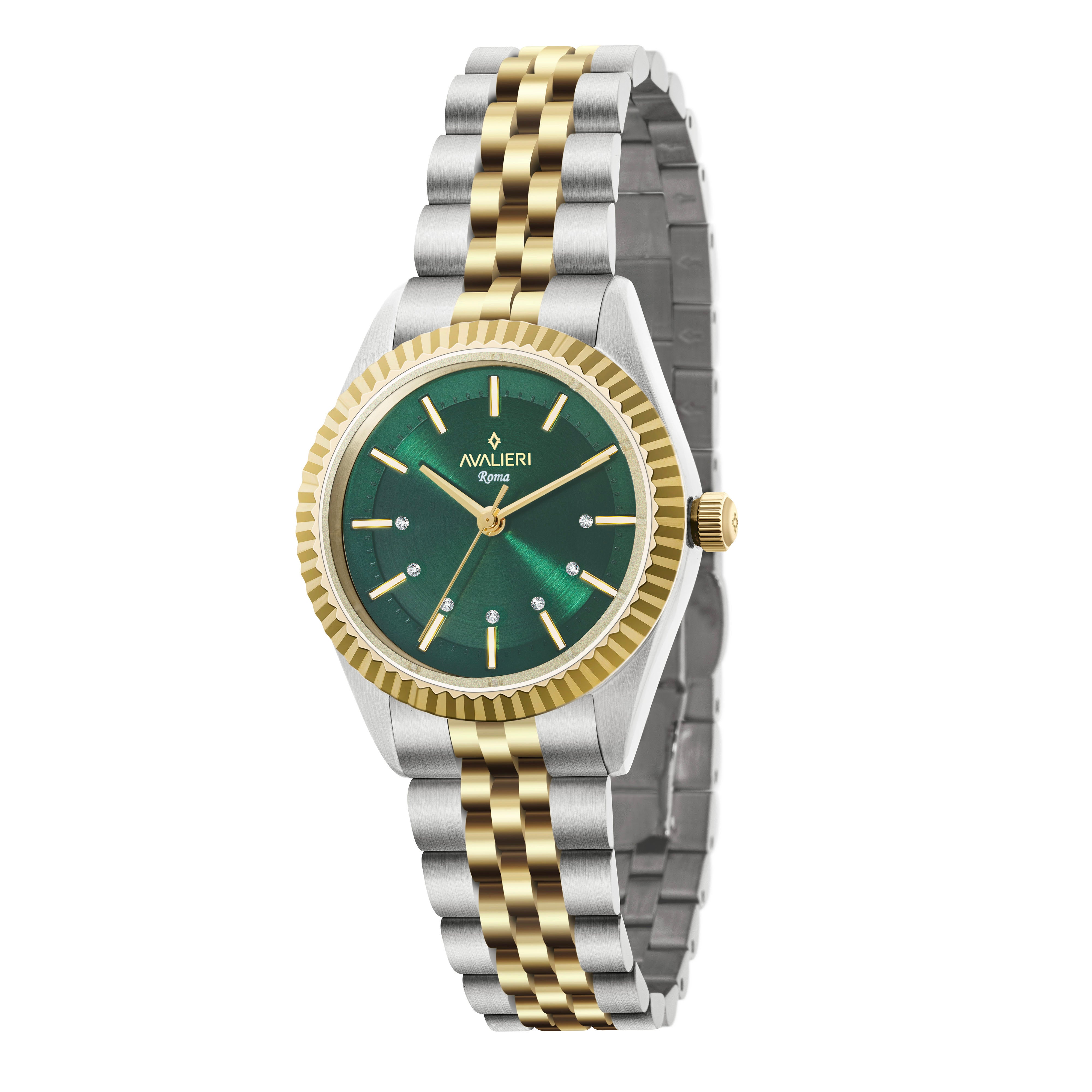 Avalieri Women's Quartz Green Dial Watch - AV-2606B