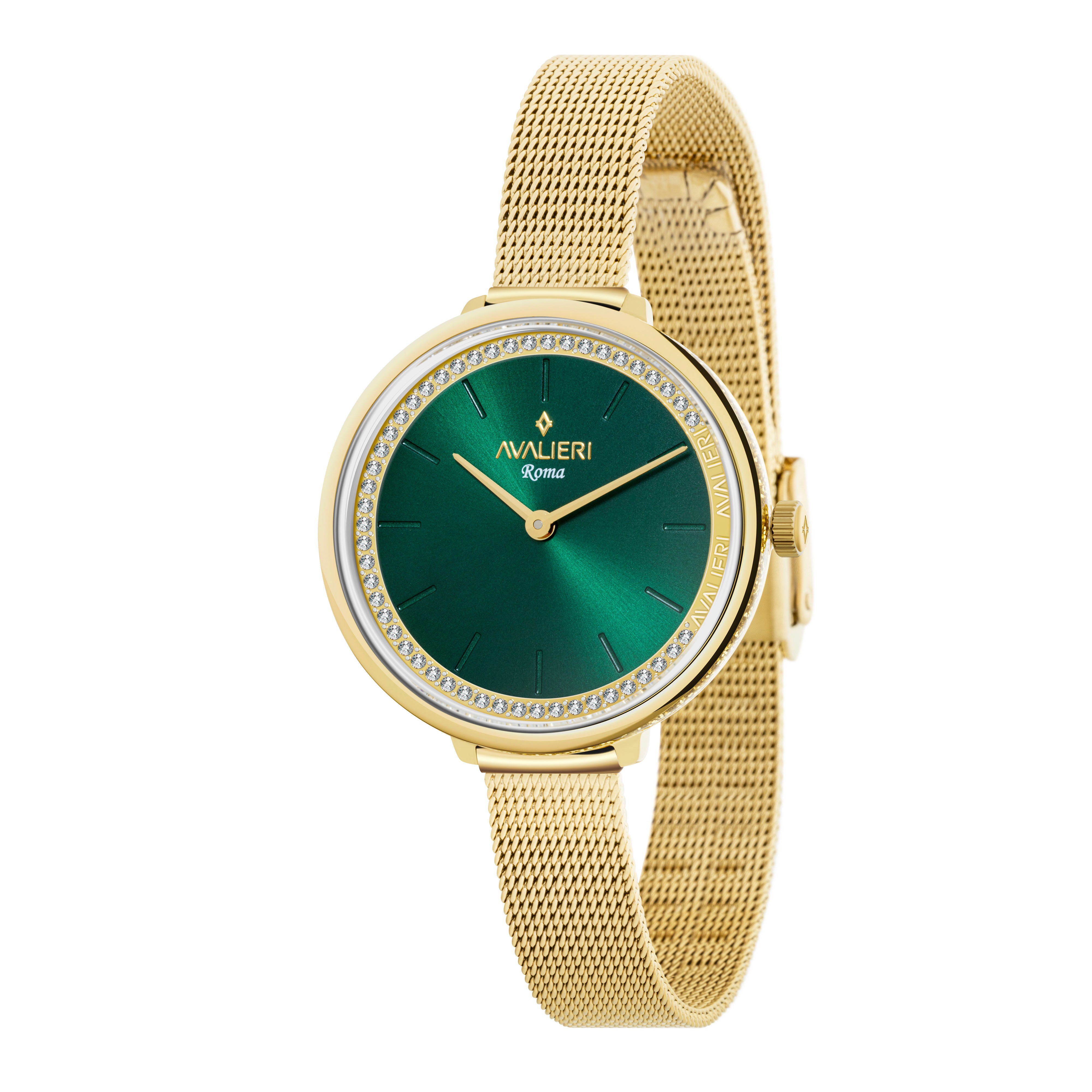 Avalieri Women's Quartz Watch with Green Dial - AV-2593B