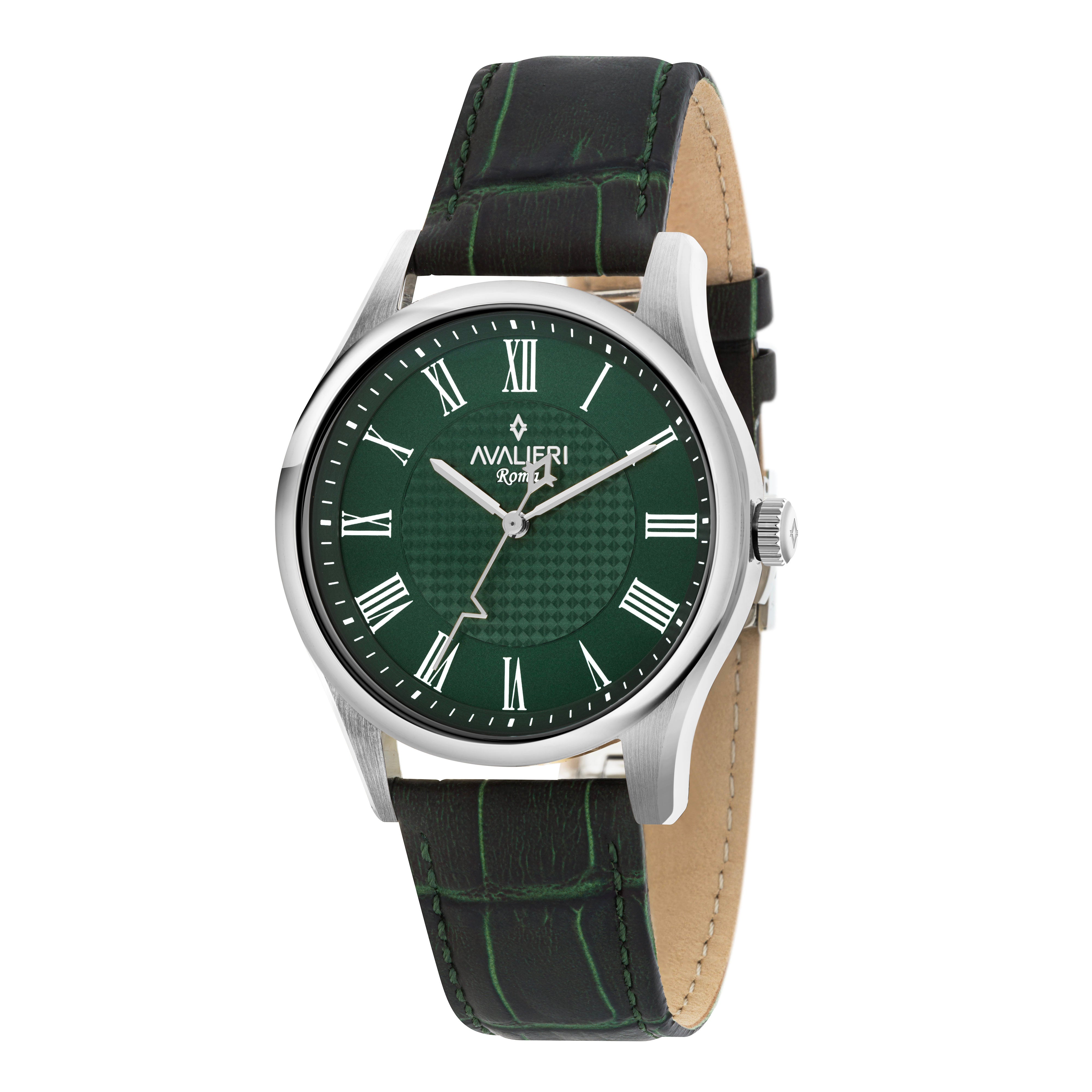 Avalieri Men's Quartz Green Dial Watch - AV-2619B