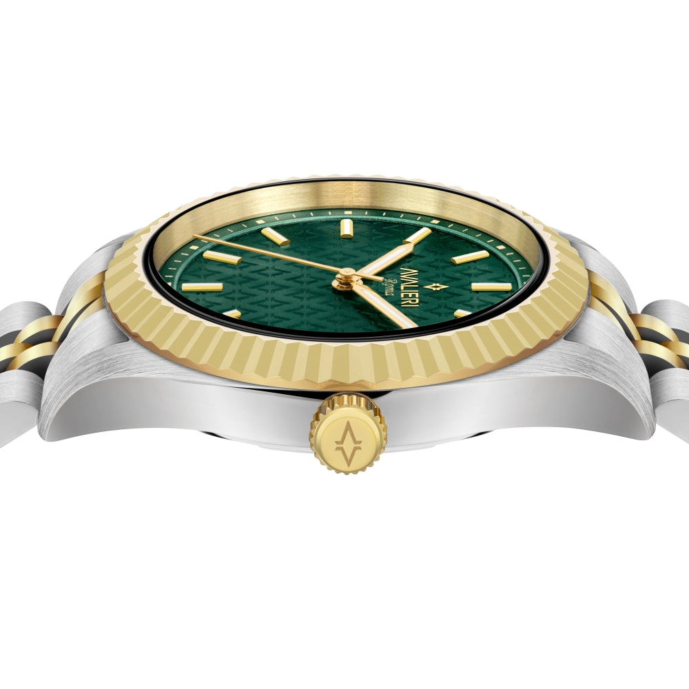 Avalieri Men's Quartz Green Dial Watch - AV-2600B