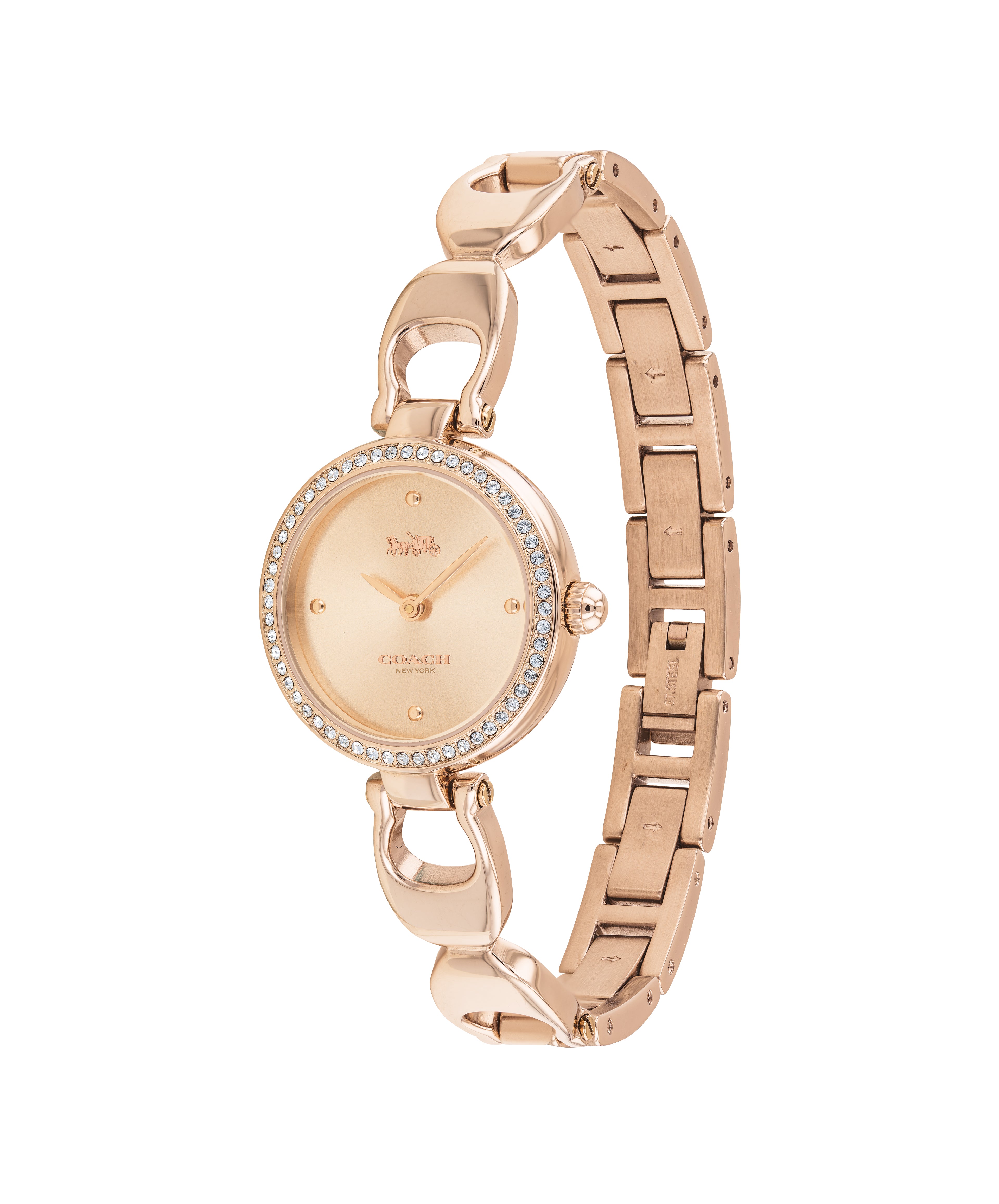 Coach Women's Park Dial Rose Gold Crystal Watch COH-0049