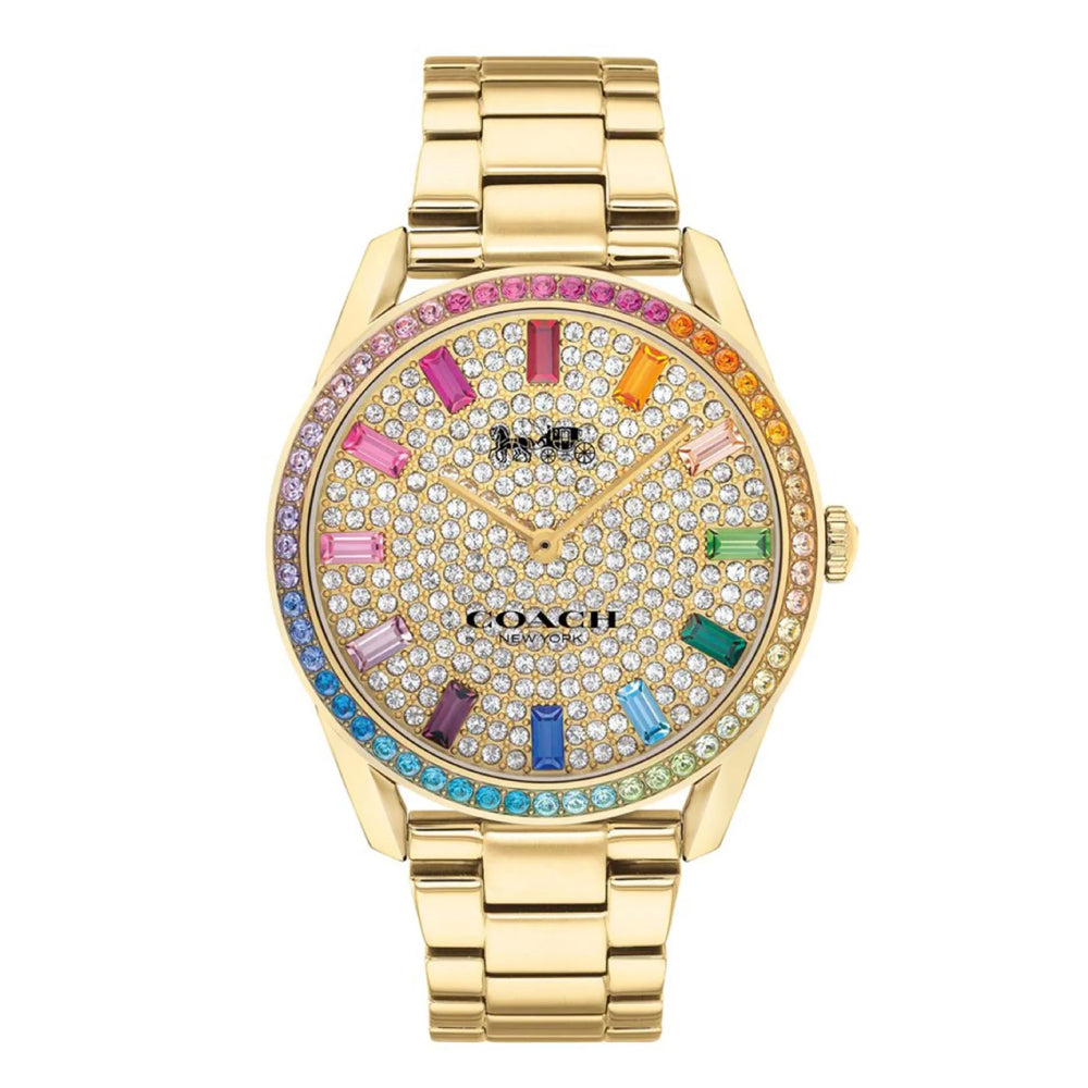 Coach Women's Quartz Watch with Gold Dial - COH-0015