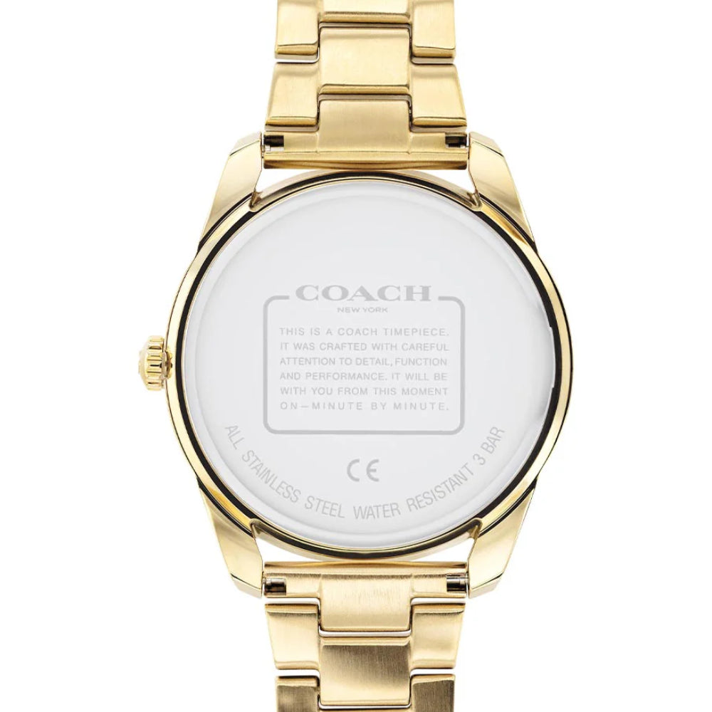 Coach Women's Quartz Watch with Gold Dial - COH-0015