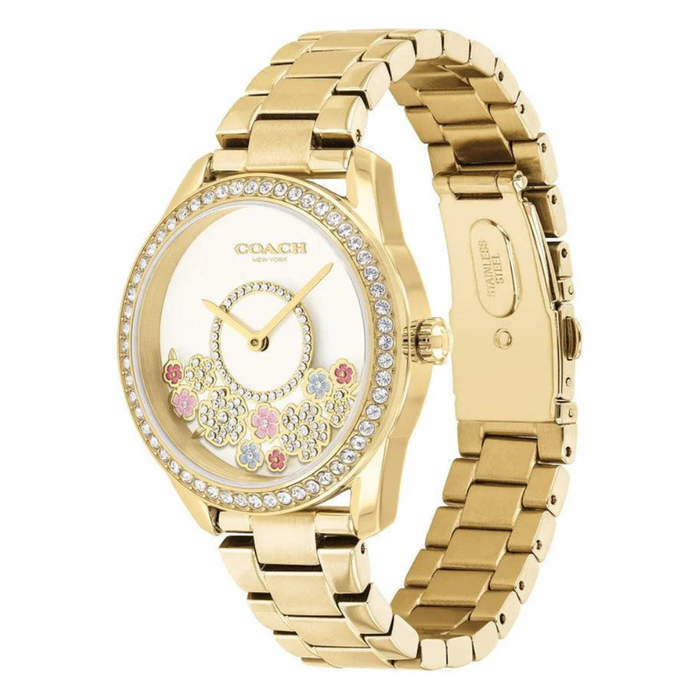 Coach Women's Quartz Watch with White Dial - COH-0016