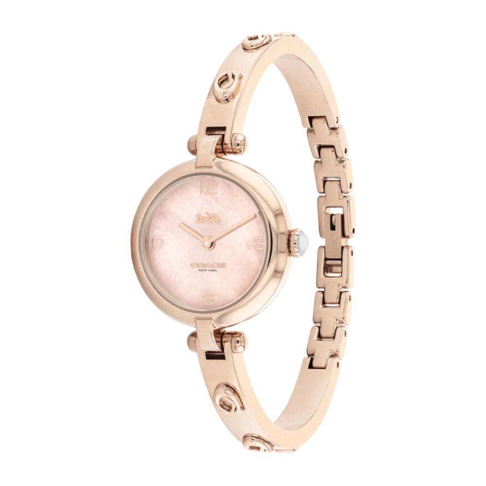 Coach Women's Quartz Watch with Pearly Rose Gold Dial - COH-0006