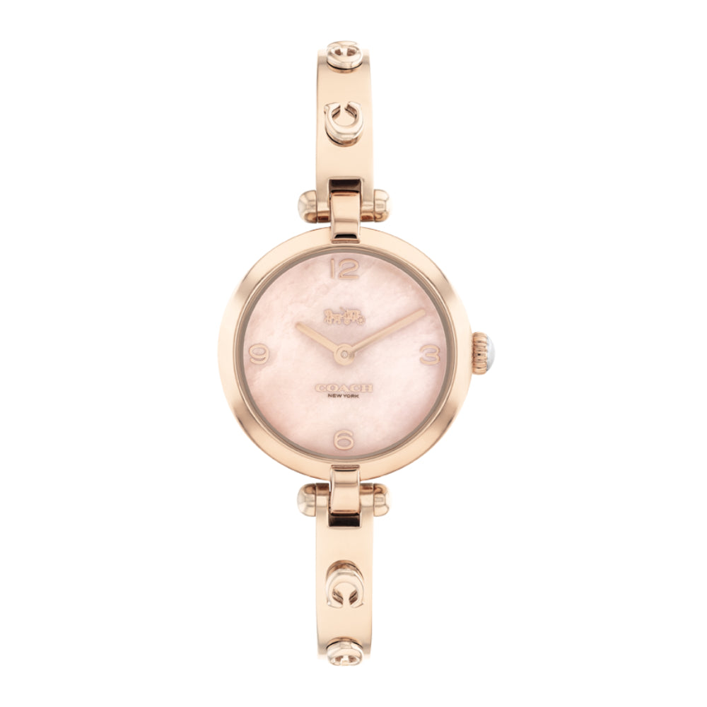 Coach Women's Quartz Watch with Pearly Rose Gold Dial - COH-0006