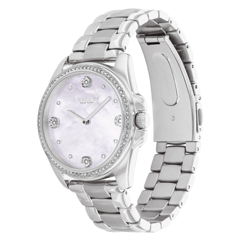 Coach Women's Quartz Watch with Lavender Pearl Dial - COH-0032