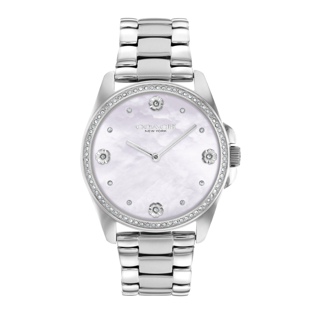 Coach Women's Quartz Watch with Lavender Pearl Dial - COH-0032