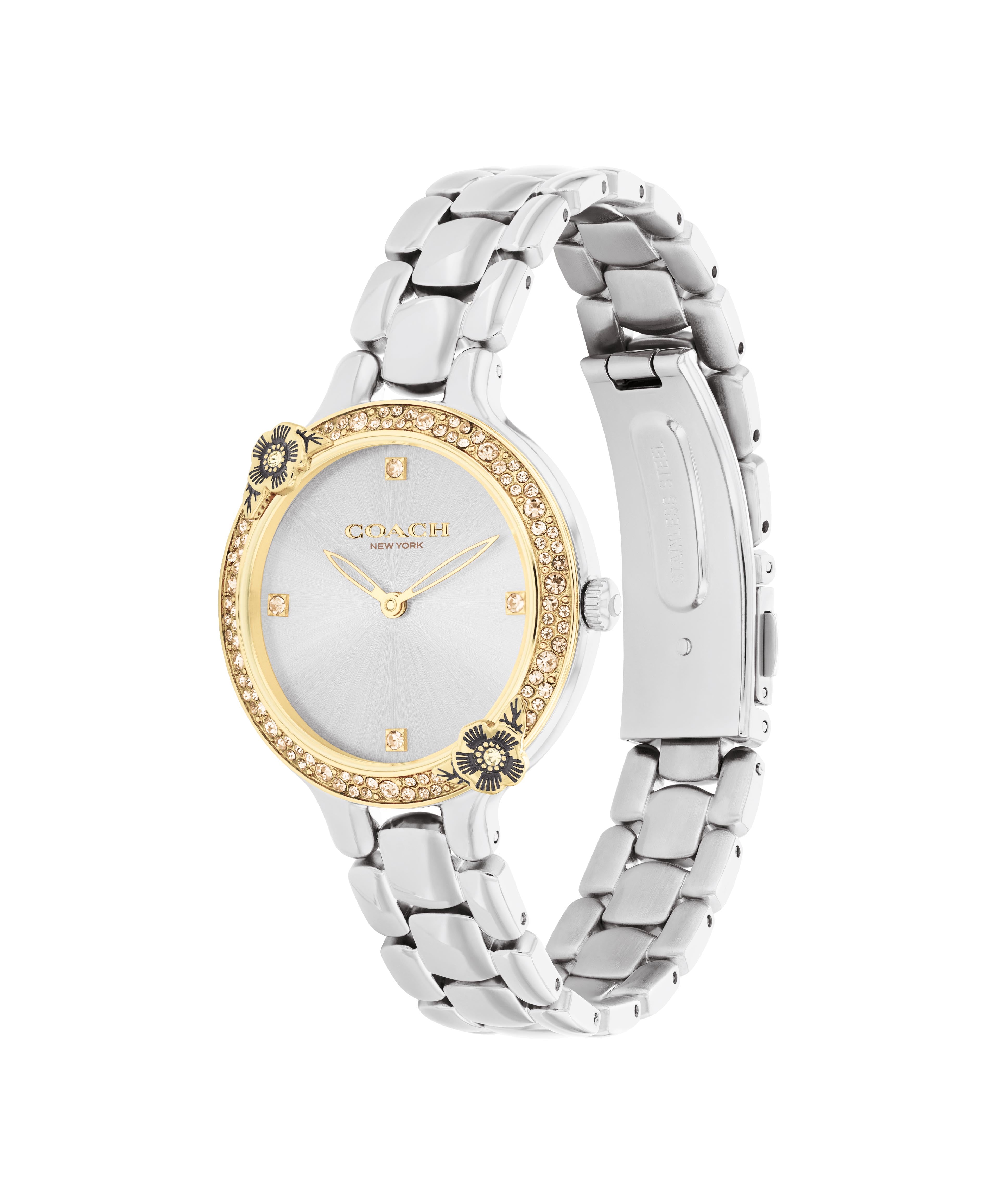 Coach Women's Chelsea White Dial Silver Crystal Watch COH-0055