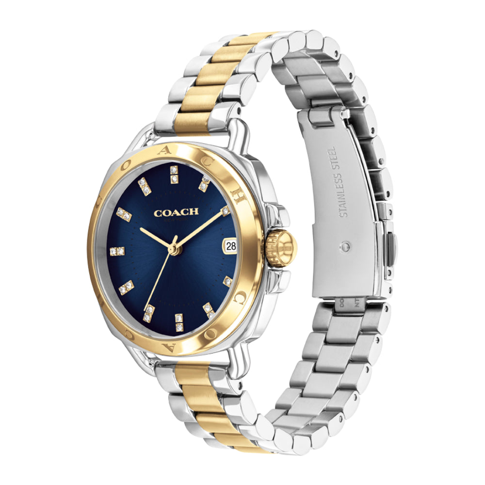 Coach Women's Quartz Watch with Dark Blue Dial - COH-0033