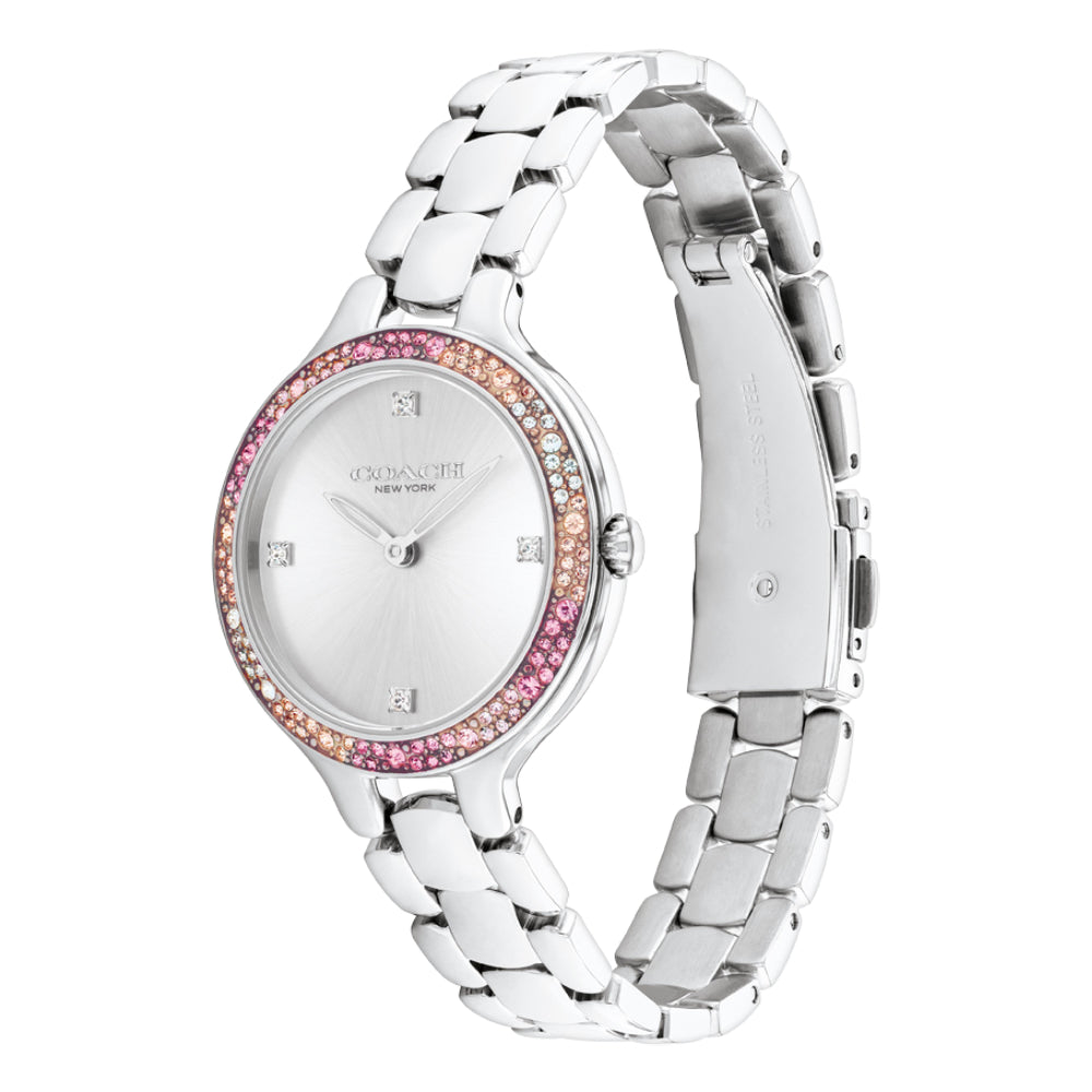 Coach Women's Quartz Watch with Silver Dial - COH-0026