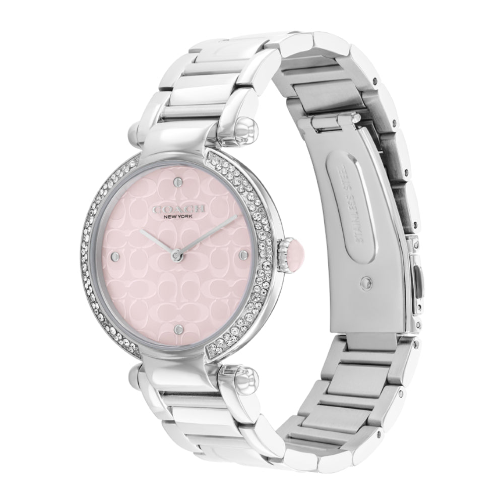 Coach Women's Quartz Watch with Pearly Pink Dial - COH-0022