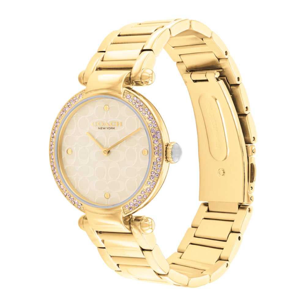 Coach Women's Quartz Watch with Beige Pearl Dial - COH-0042