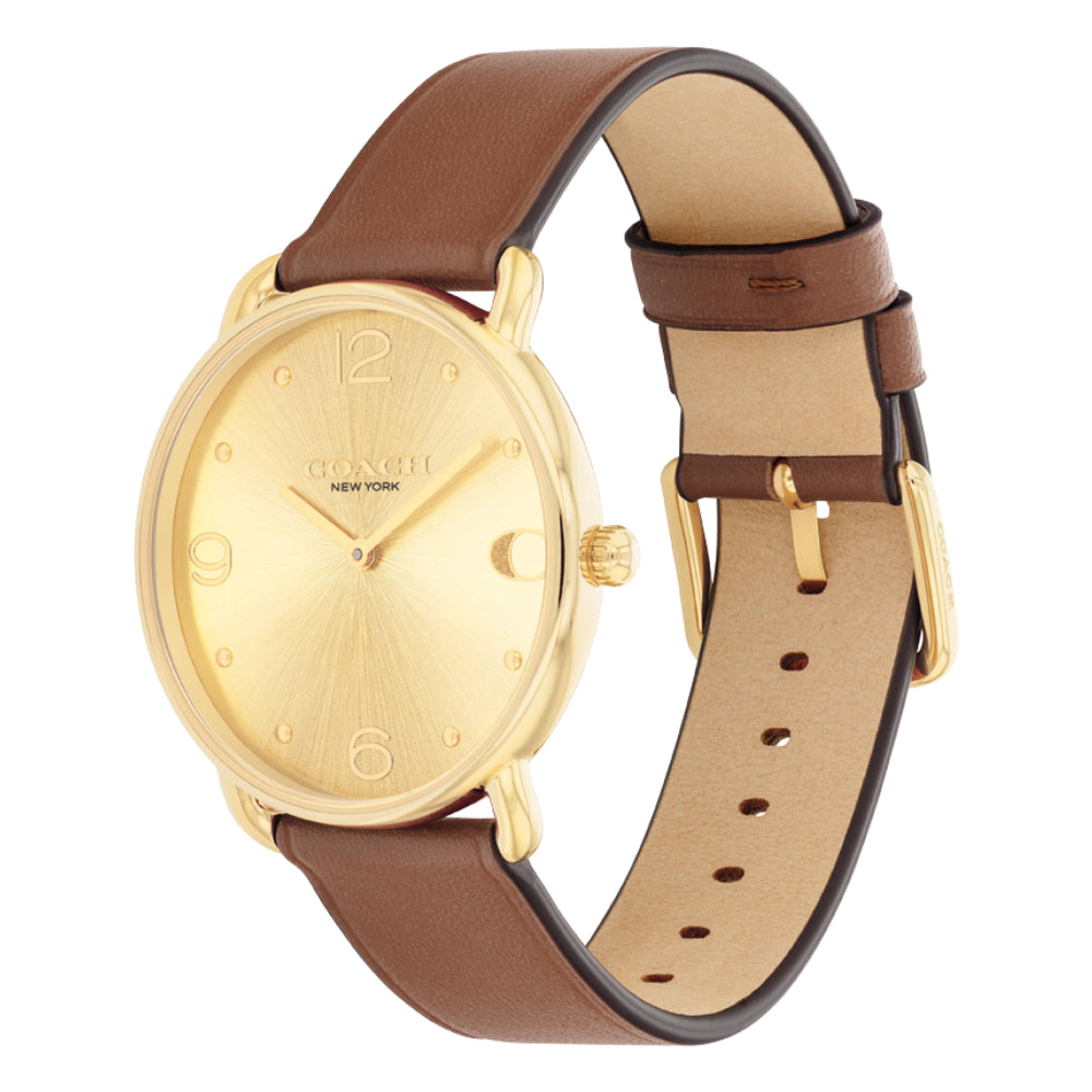 Coach Women's Quartz Watch with Gold Dial - COH-0010