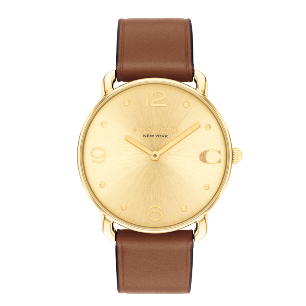 Coach Women's Quartz Watch with Gold Dial - COH-0010