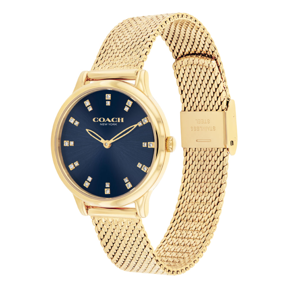 Coach Women's Quartz Watch with Dark Blue Dial - COH-0038