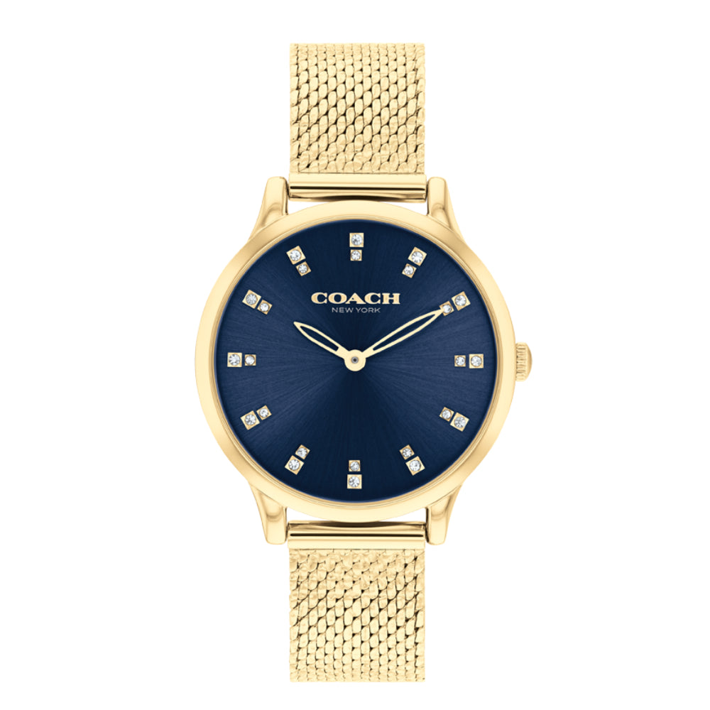 Coach Women's Quartz Watch with Dark Blue Dial - COH-0038