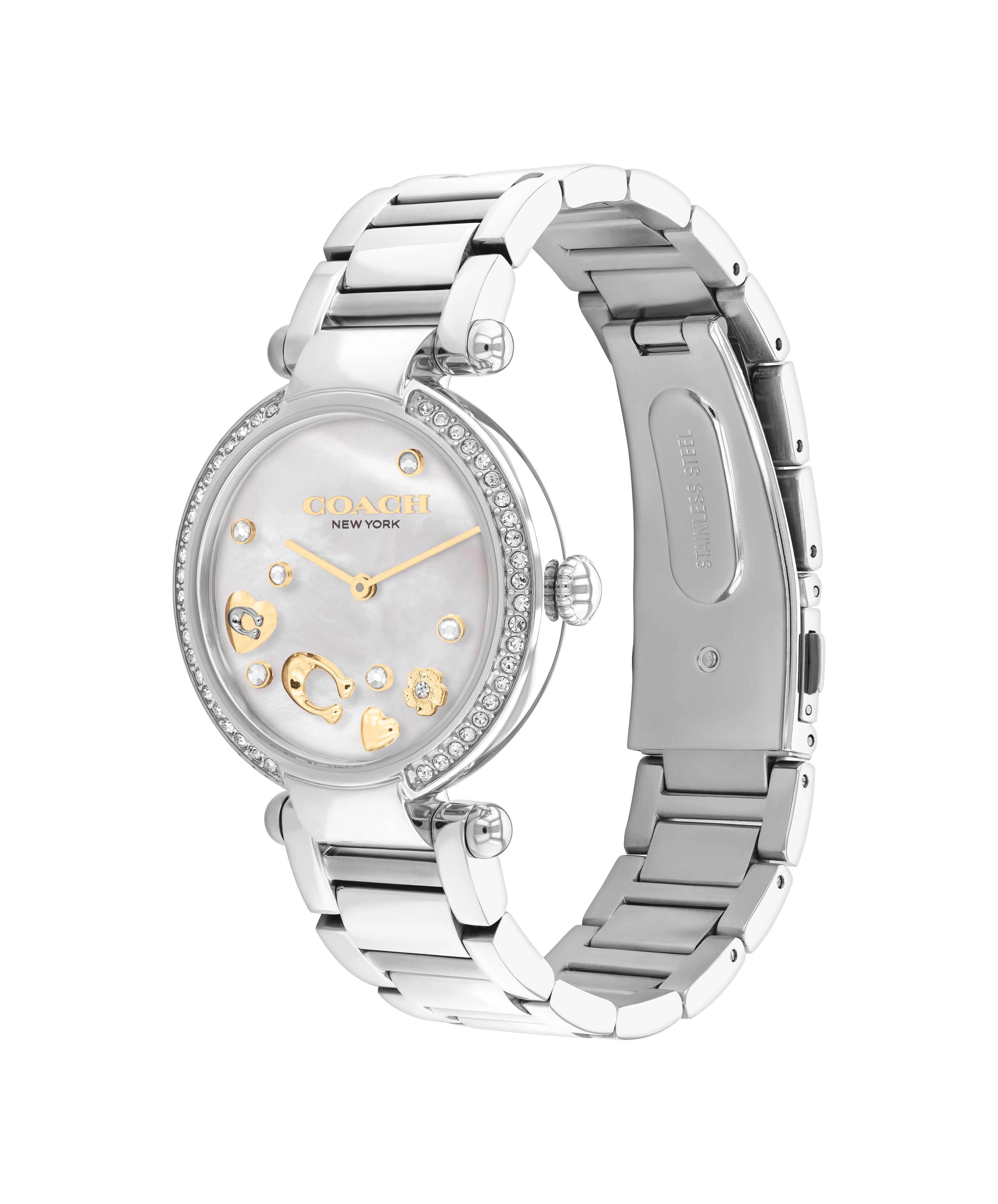 Coach Women's Carrie Dial Crystal Pearl Watch COH-0056