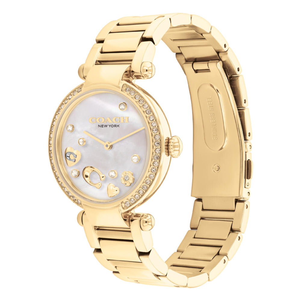 Coach Women's Quartz Watch with Pearly White Dial - COH-0044