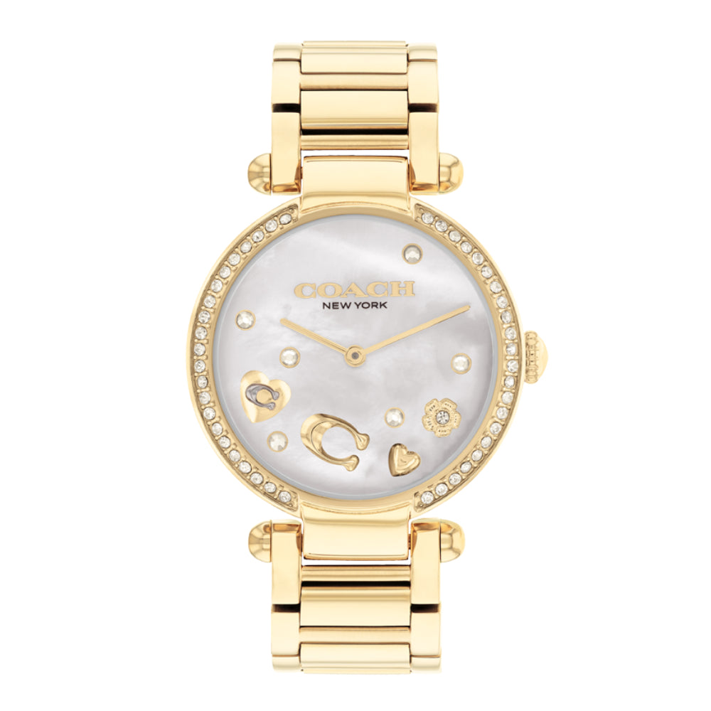 Coach Women's Quartz Watch with Pearly White Dial - COH-0044