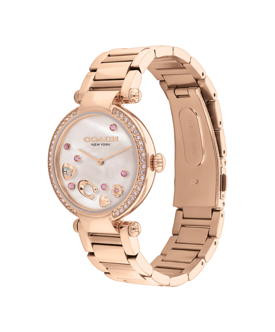 Coach Women's Carrie Dial Rose Gold Crystal Watch COH-0057