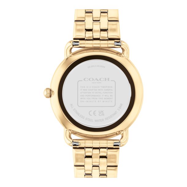 Coach Women's Elliott White and Gold Dial Watch COH-0072