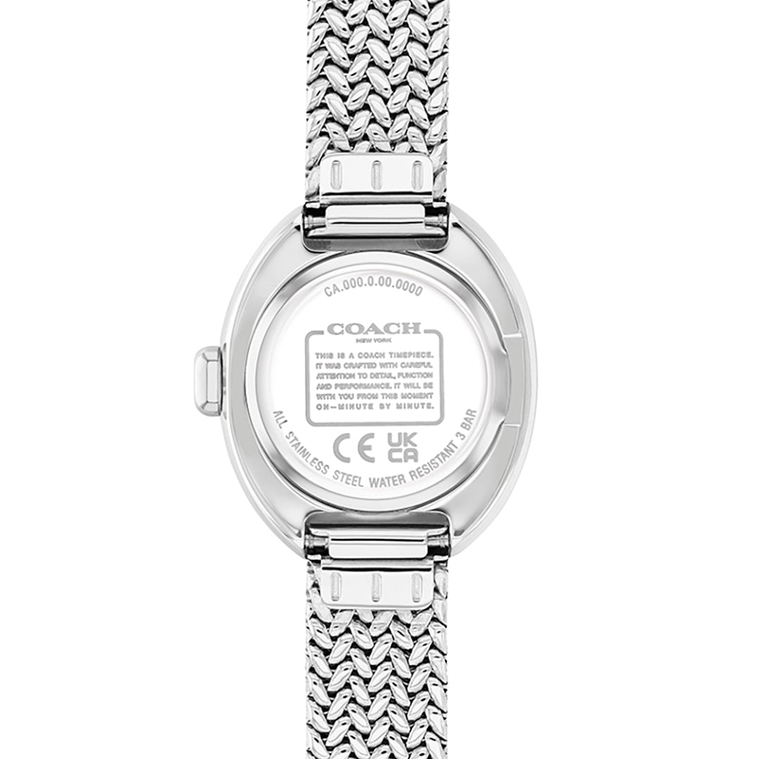 كوتش ساعة نسائية بحركة كوارتز بميناء فضي COH-0158