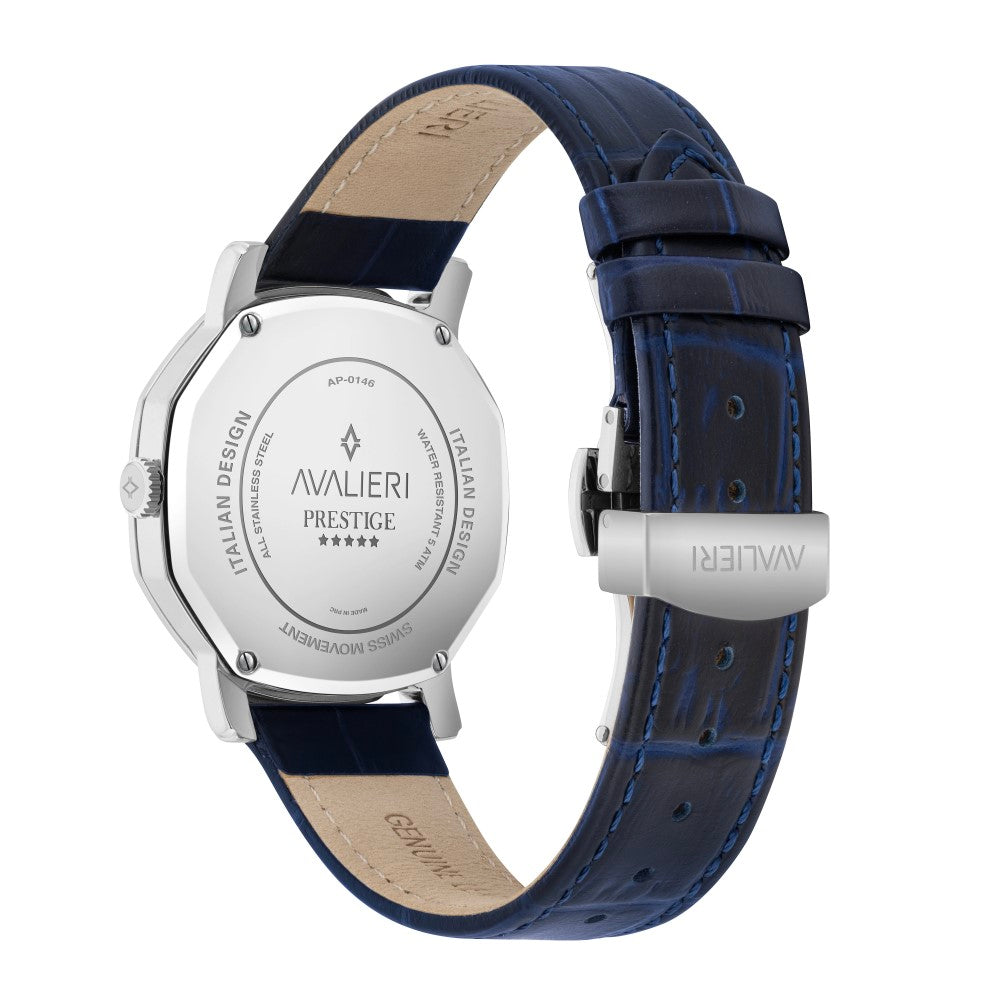 Avalieri Men's Quartz Blue Dial Watch - AV-2622B