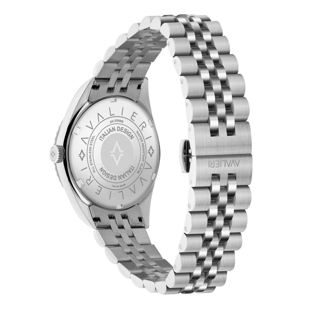 Avalieri Men's Quartz Watch With Silver White Dial - AV-2601B