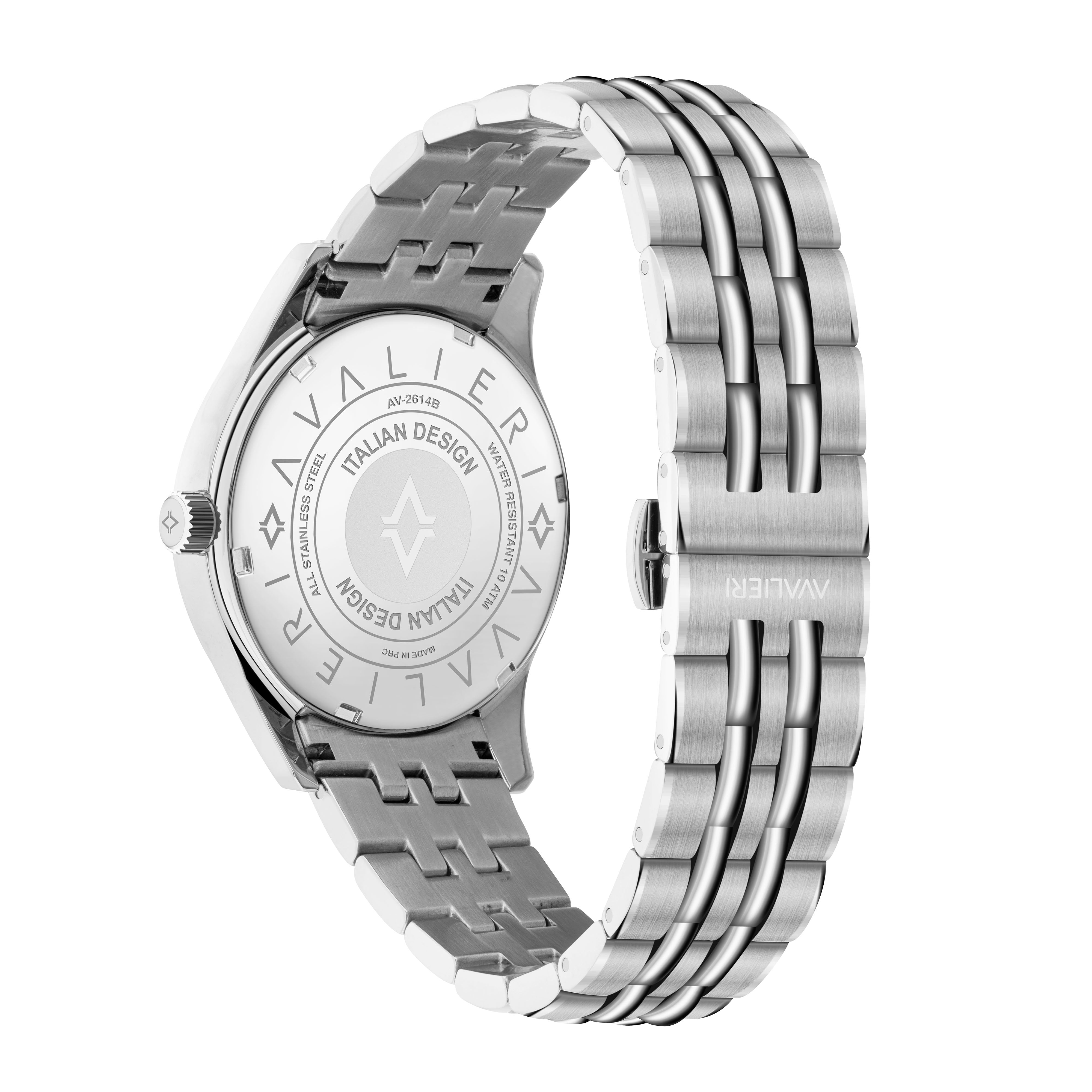 Avalieri Men's Quartz Watch with Silver Dial - AV-2617B