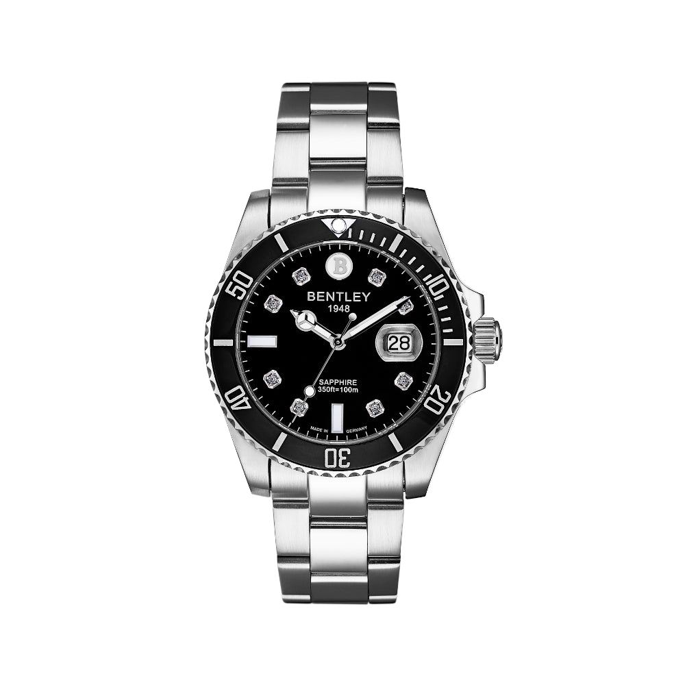 ساعة بنتلي كوارتز للرجال بلون مينا أسود – BEN-0246