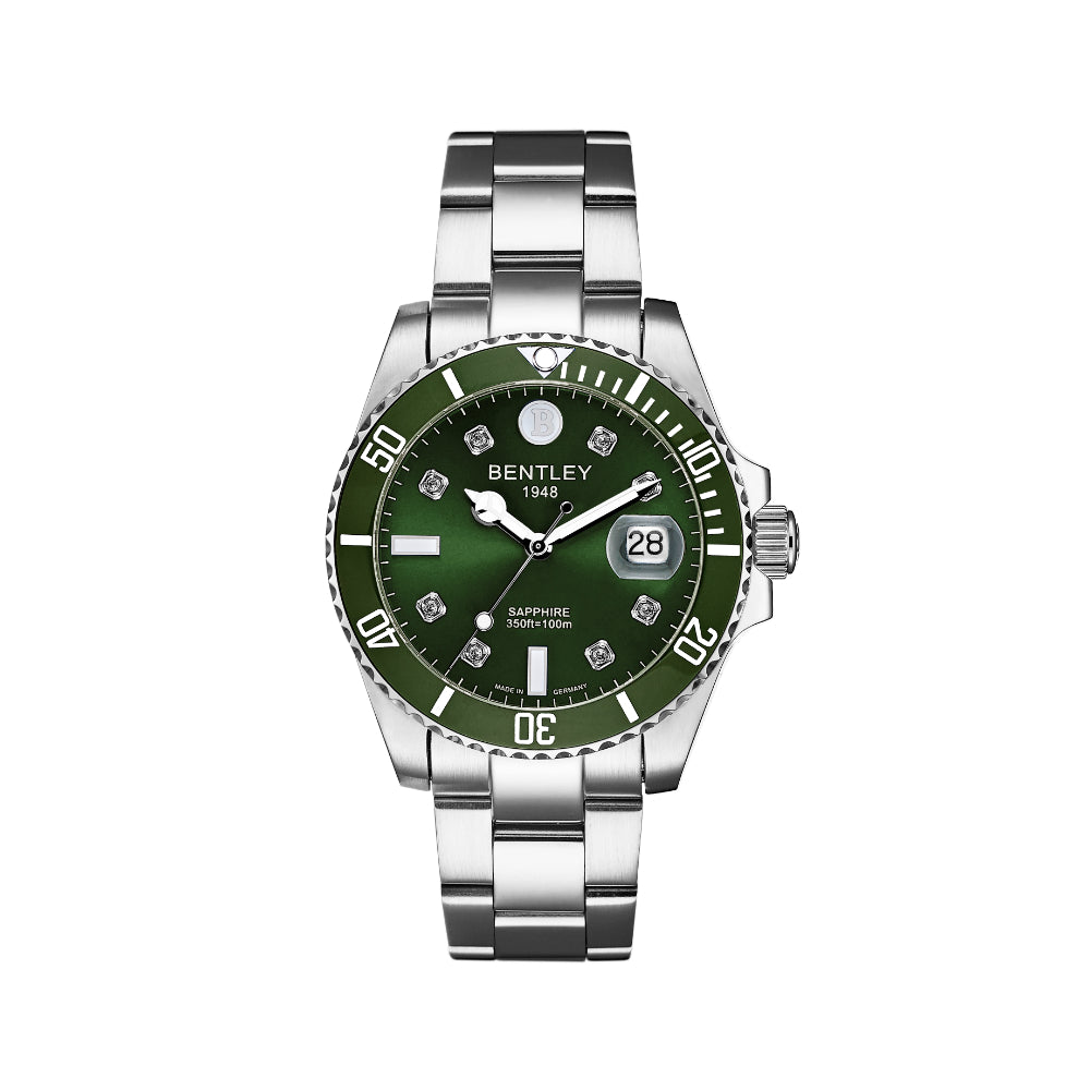 ساعة بنتلي كوارتز للرجال بلون مينا أخضر – BEN-0247