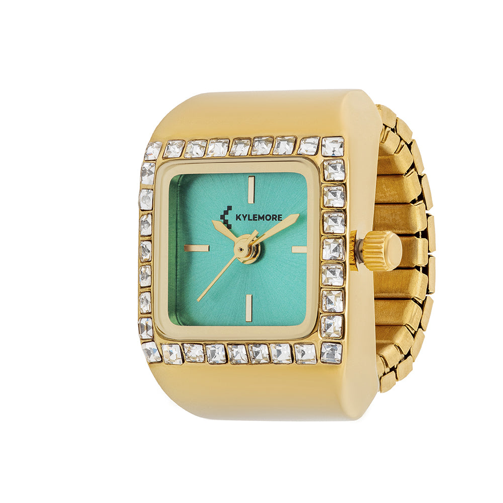 ساعة كيليمور النسائية من سبائك معدنية بعقارب تقليدية ومينا أخضر بتشطيب أشعة الشمس - KM-1099B