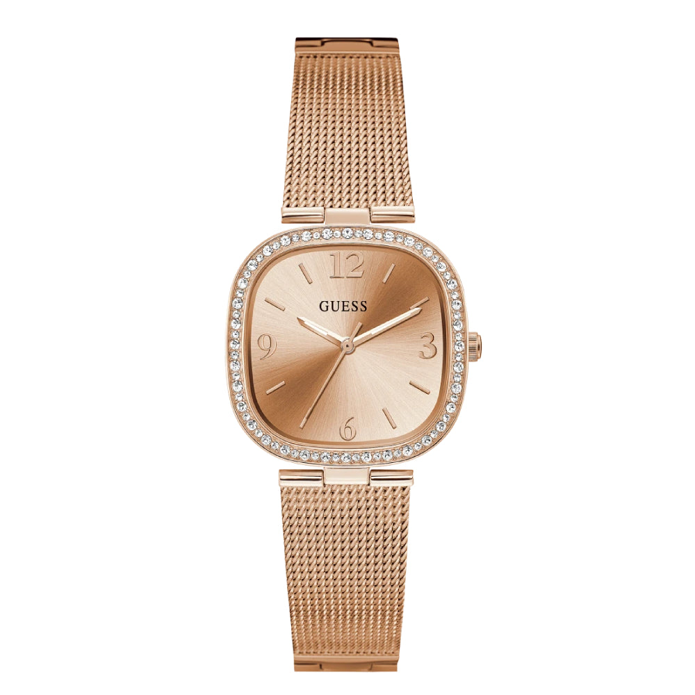 Guess Women's Quartz Watch with Rose Gold Dial - GW-0326