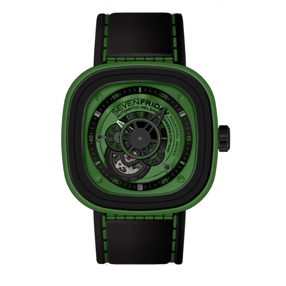 Sevenfriday Men's Automatic Movement Green Dial Watch - SF-0012