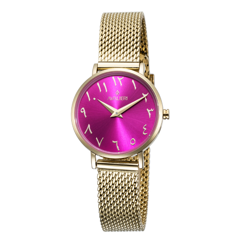 Avalieri Women's Quartz Watch Pink Dial - AV-0747