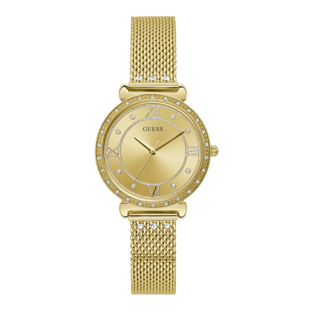 Guess Women's Quartz Watch, Gold Dial - GW-0197