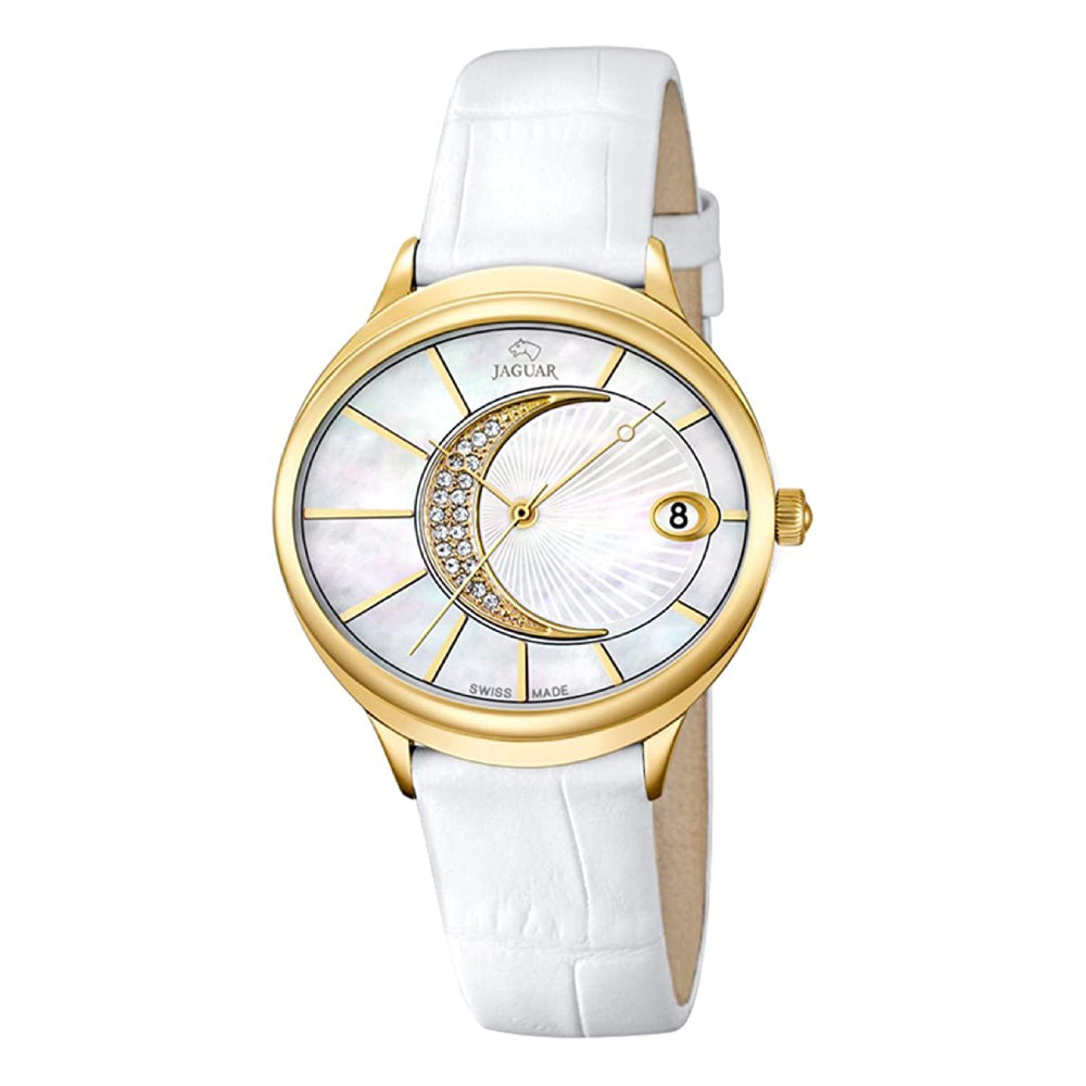 Jaguar Ladies Quartz White Dial Watch - J803/1