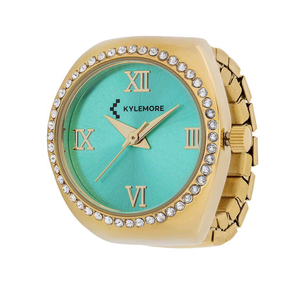 ساعة كيليمور النسائية من سبائك معدنية بمينا أخضر بتشطيب أشعة الشمس - KM-1090B