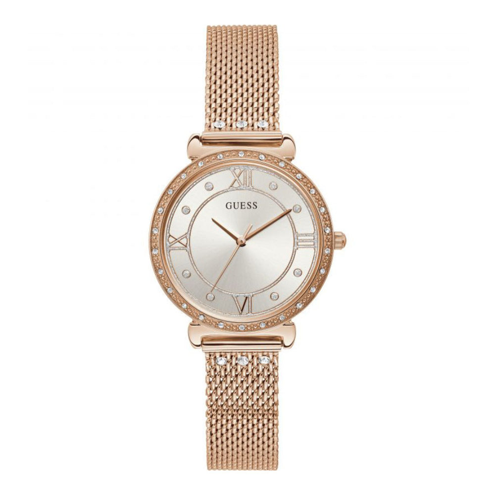 Guess Women's Quartz Watch with Rose Gold Dial - GW-0198