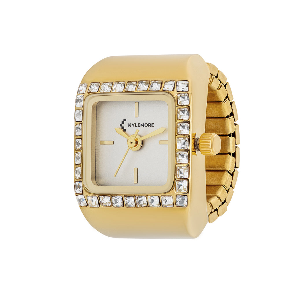 ساعة كيليمور النسائية من سبائك معدنية بعقارب تقليدية ولمسة رملية فضية ومينا أبيض - KM-1098B